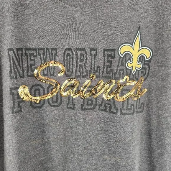 New Orleans Saints Sequin Football NFL Team Apparel Women's XL 1St & Fashion Col - Picture 8 of 12